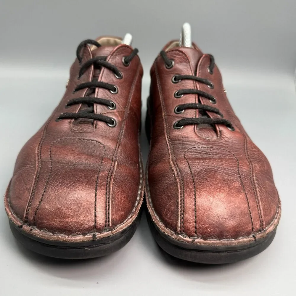 Finn Comfort Dijon Men's 10 Brown Leather Lace Up Oxford Dress Casual Shoes